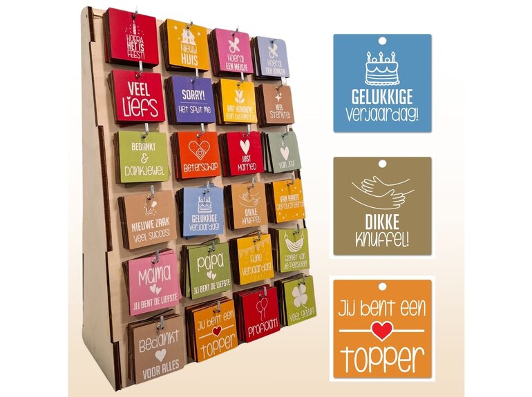 Creatief Art houten cadeaulabels met display | 120 labels Creatief Art Creatief Art houten cadeaulabels met display | 120 labels