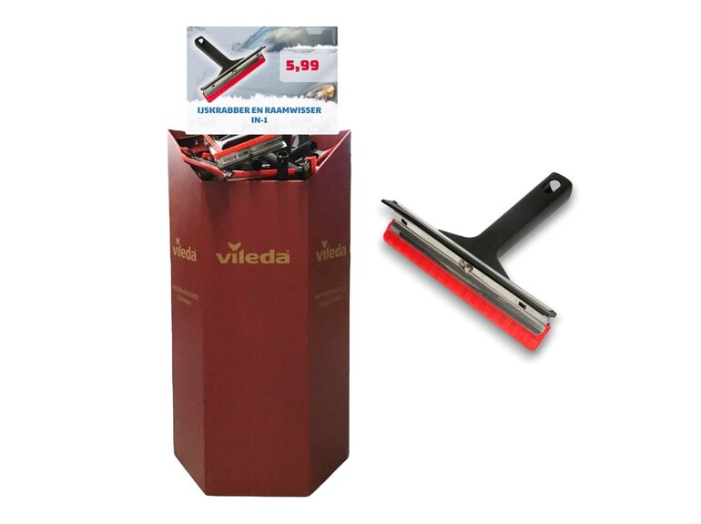 Vileda Vileda Display IJskrabber met Raamtrekker - 72 stuks