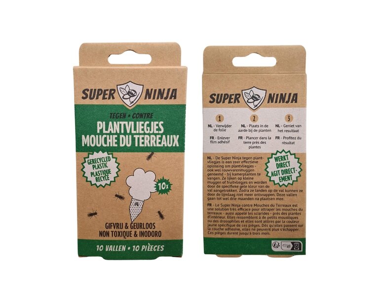 Super Ninja Super Ninja Plantvliegjesval 10-pack -Rouwvliegjes Val - Gifvrij