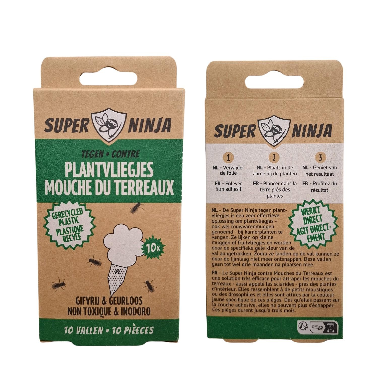Super Ninja Super Ninja Plantvliegjesval 10-pack -Rouwvliegjes Val - Gifvrij, foto 2 van 4