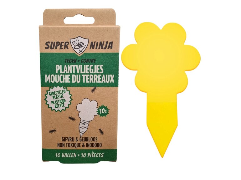 Super Ninja Super Ninja Plantvliegjesval 10-pack -Rouwvliegjes Val - Gifvrij