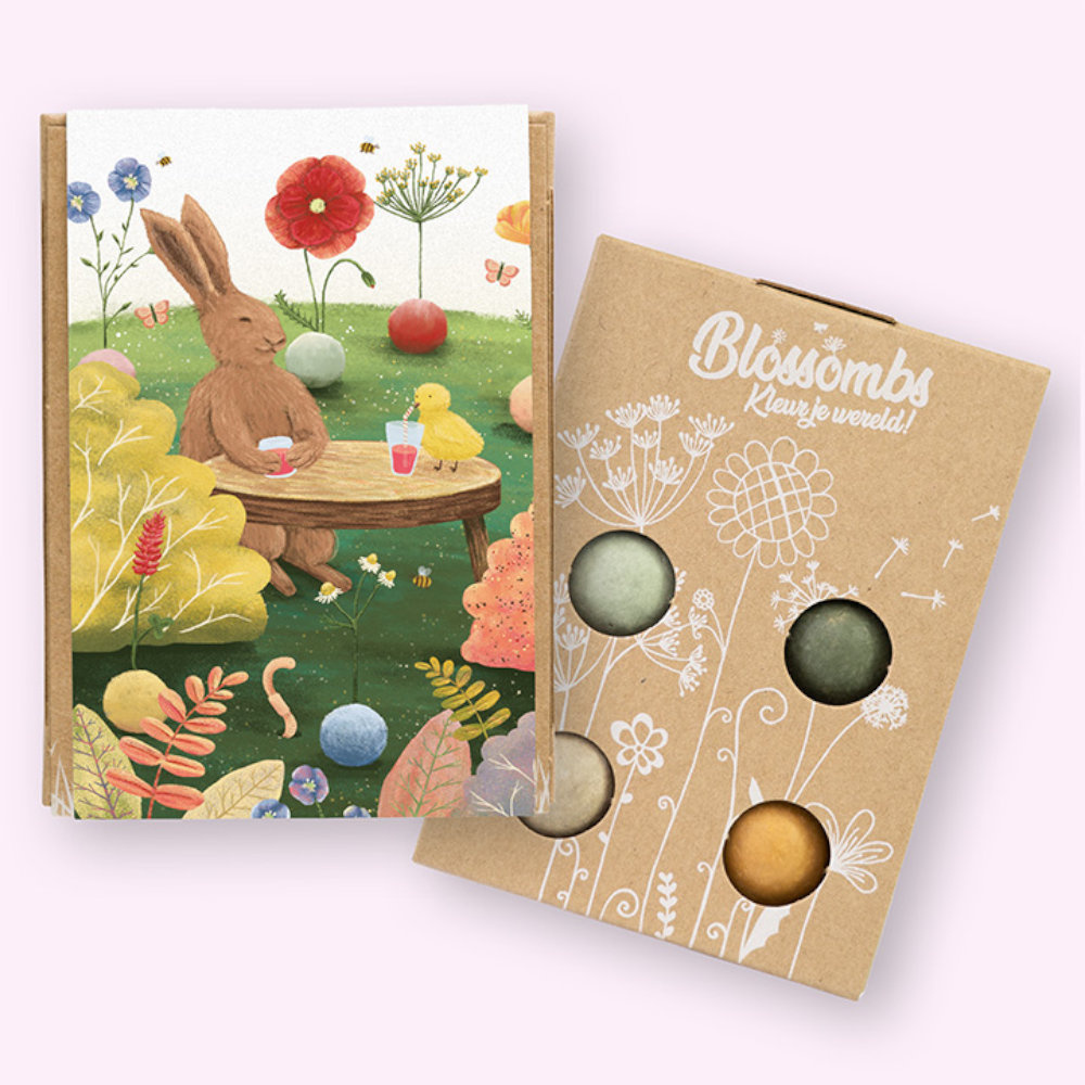 Blossombs Blossombs giftbox mini | 4 zaadbommetjes | Vrolijk Pasen