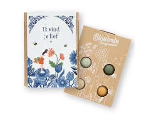 Blossombs  giftbox mini | 4 zaadbommetjes | Delfts Blauw