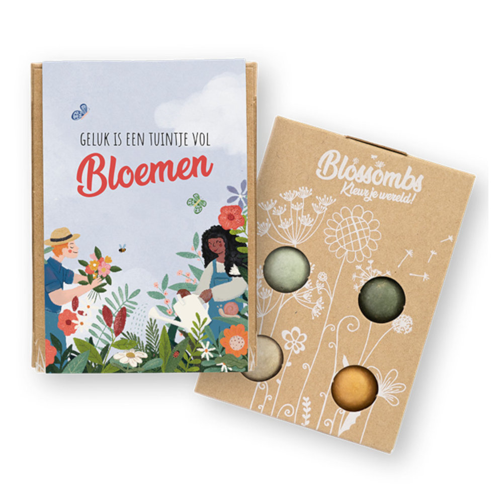 Blossombs Blossombs giftbox mini | 4 zaadbommetjes | Tuinieren