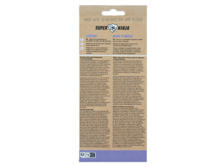 Super Ninja Super Ninja Kledingmottenval 3-pack - Geurloos & Gifvrij