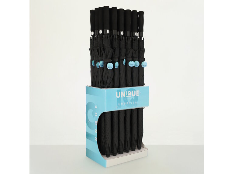 DISPLAY Paraplu Zwart ⌀120cm - 24 stuks Unique DISPLAY Paraplu Zwart ⌀120cm - 24 stuks