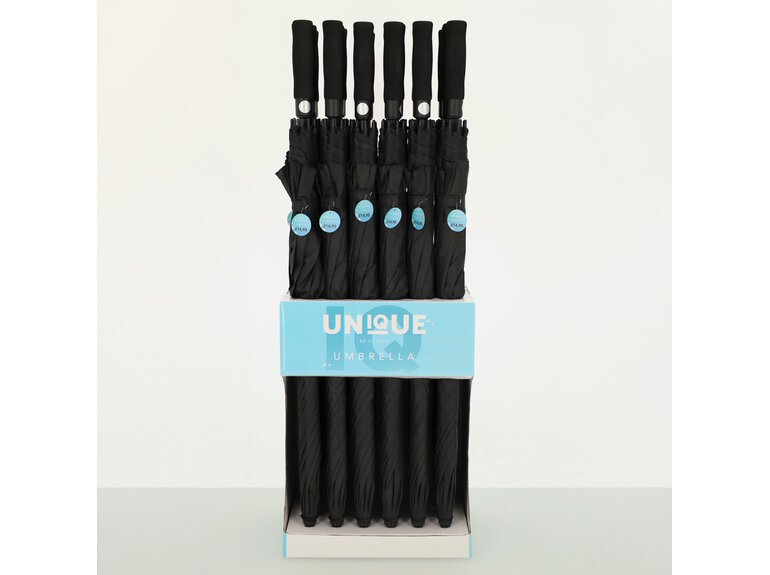 DISPLAY Paraplu Zwart ⌀120cm - 24 stuks Unique DISPLAY Paraplu Zwart ⌀120cm - 24 stuks
