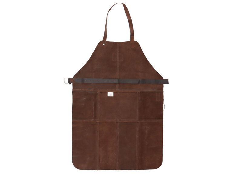 VLOT BBQ Schort Bruin Leder - met ring - verstelbaar
