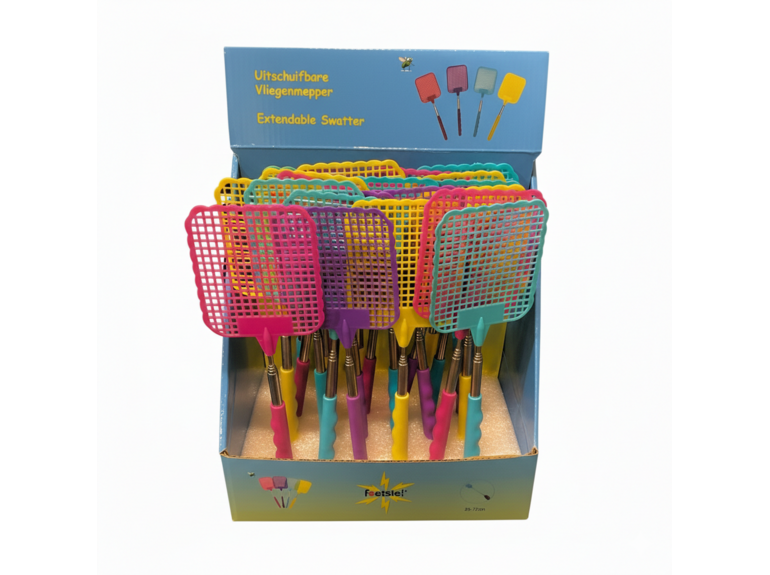 Foetsie Foetsie | vliegenmepper uitschuifbaar | Display 24st