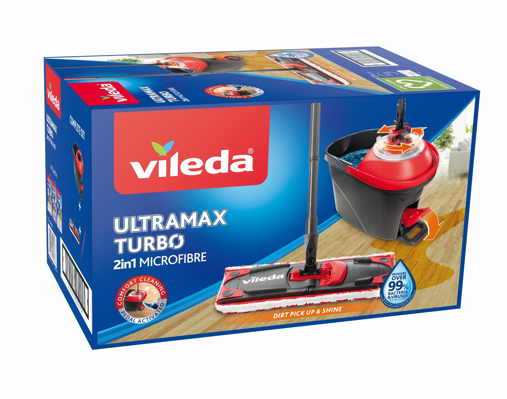 Vileda Vileda UltraMat Turbo Vloerwisser Set - Met Voetpedaal