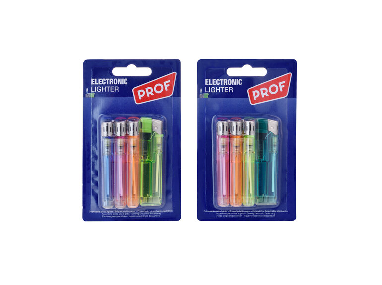 PROF PROF Aansteker 4-pack - Elektronische Wegwerp Aansteker