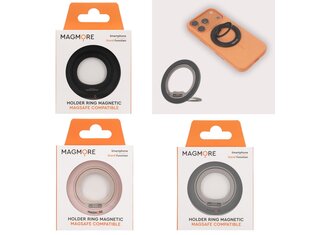 MagMore 2-in-1 MagSafe Ringhouder & Smartphone Standaard - Magnetisch - Display 15st
