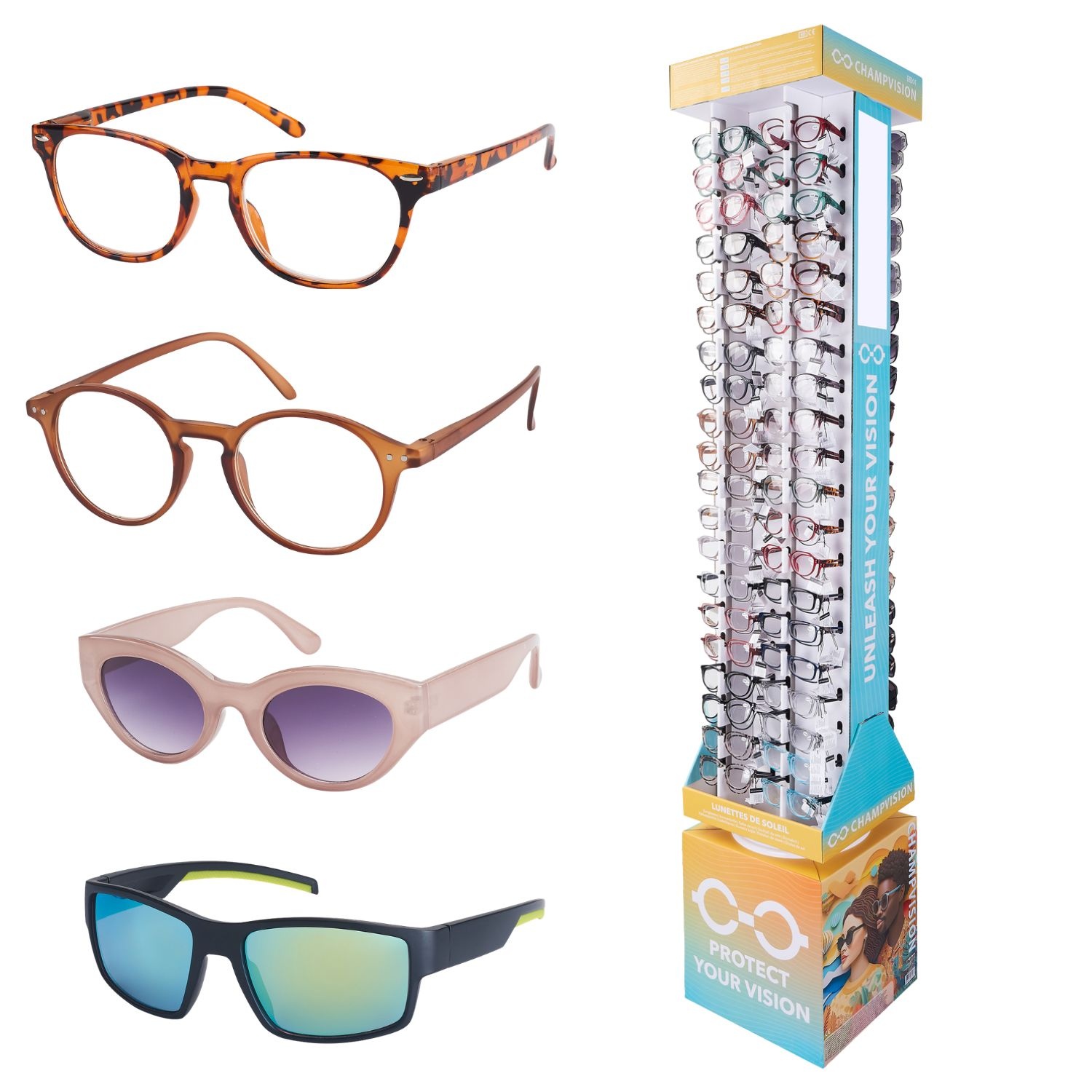 Champvision Zonnebril & Leesbril Display 2-in-1 - 240 stuks