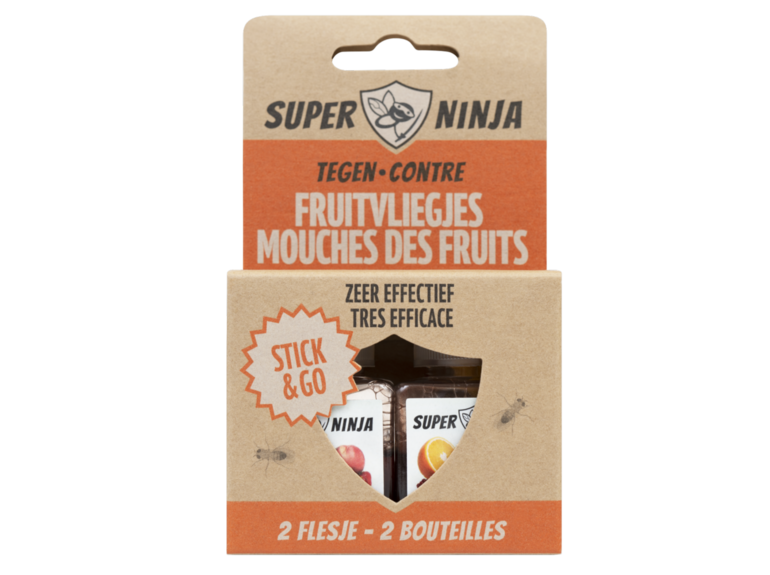 Super Ninja Fruitvliegjesval 2-pack - Duurzaam & Effectief Super Ninja Super Ninja Fruitvliegjesval 2-pack - Duurzaam & Effectief