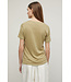 Closed Linnen V-neck Tee Green bark