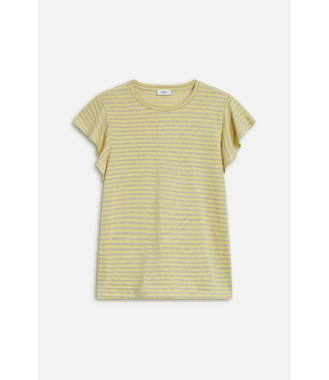 Closed Striped  tee strong mustard