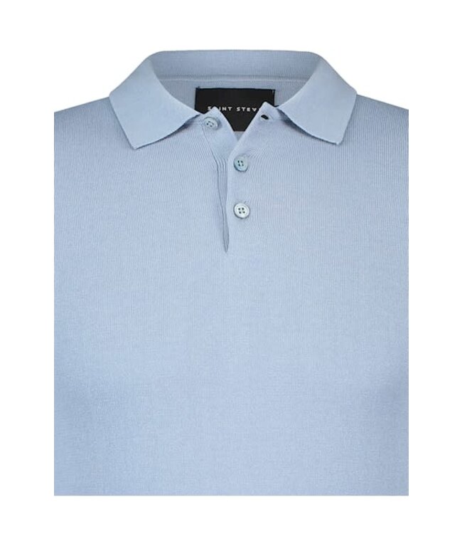 Saint steve Berend longsleeve Polo sky blue