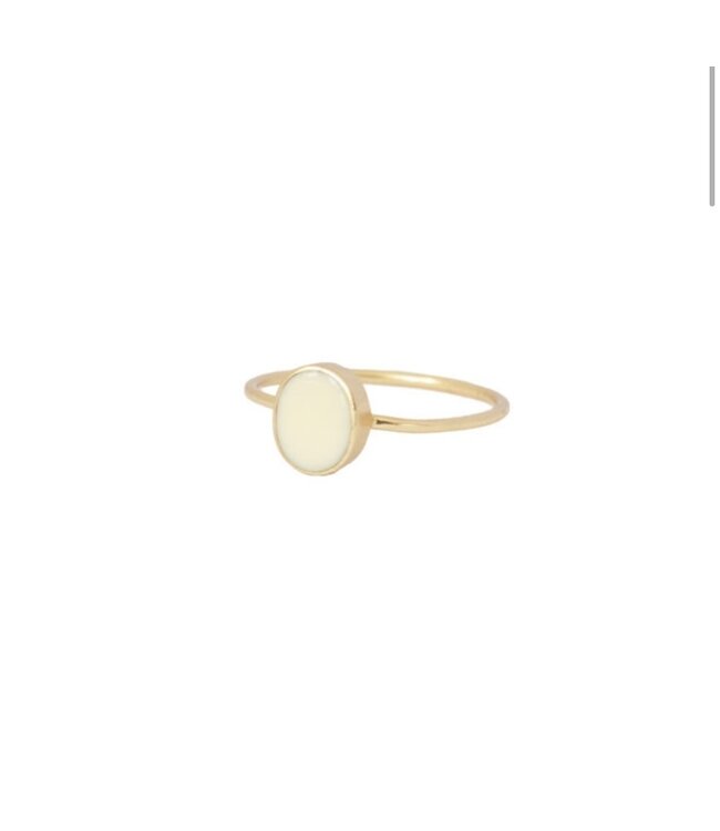 Mimi et Toi petite oval creme gold