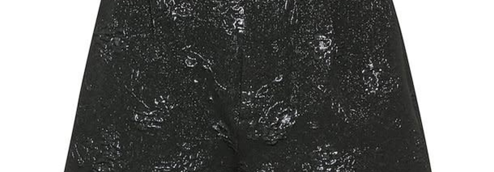 Afia short black shiny flower