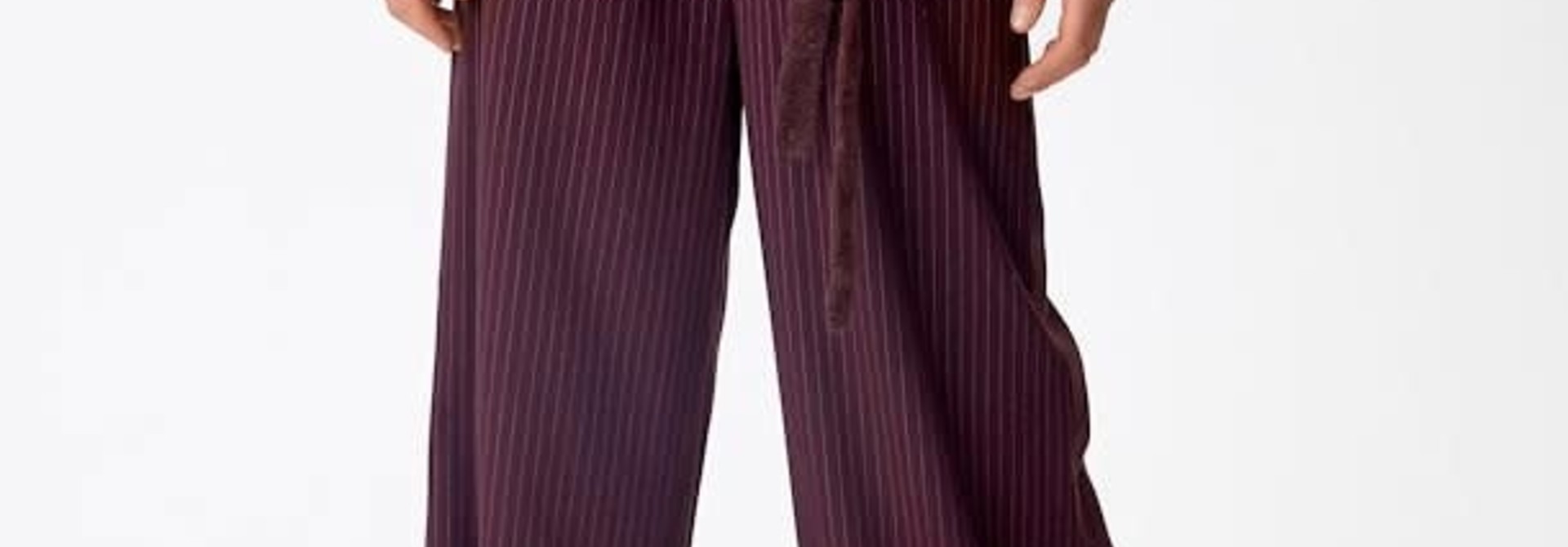 Esia HW pants bordeaux pinstripe