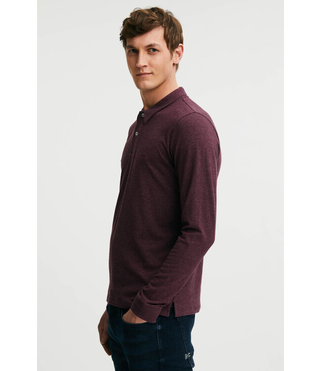 Denham Gary LS polo winetasting plum