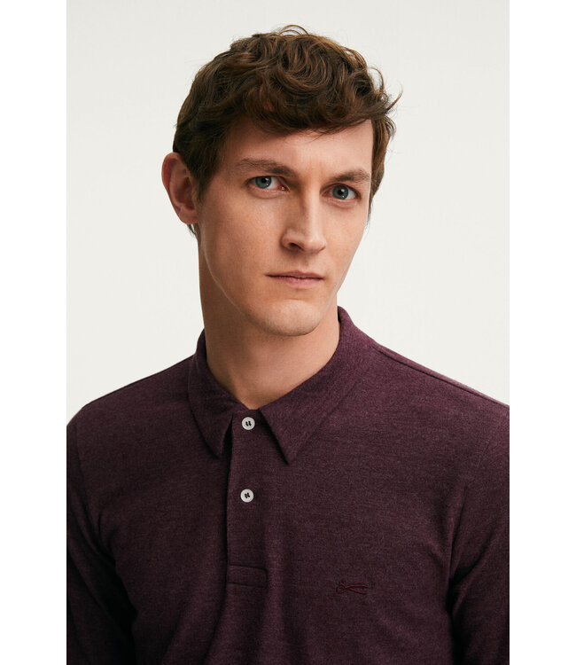 Denham Gary LS polo winetasting plum