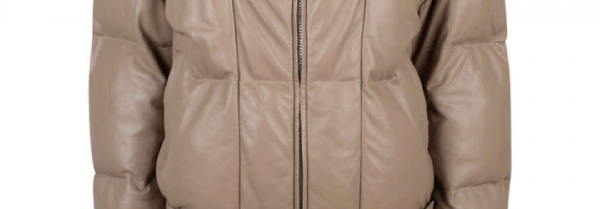 Daliz Leather padding jacket fungi