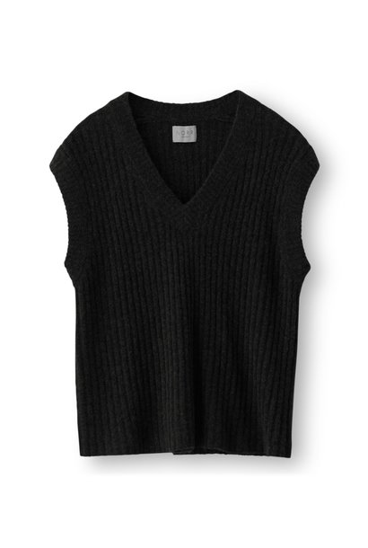Nordby v-neck knit waistcoat black