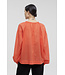 Closed tiered sleeve blouse bright jasper