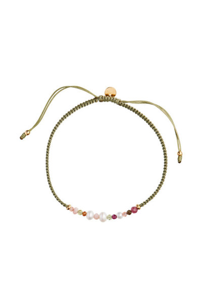 candy bracelet olive ribbon