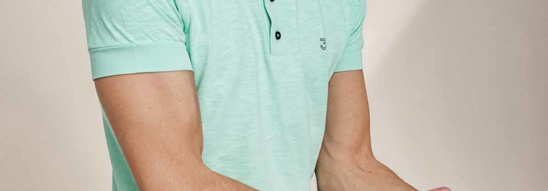 duo polo luxury slub jersey aquamarine