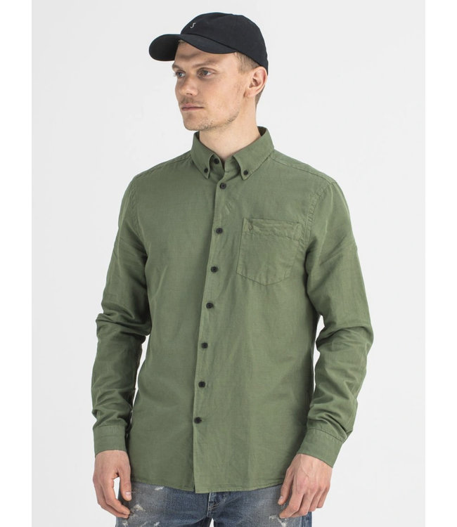 Butcher of Blue Robbins linen shirt nato green