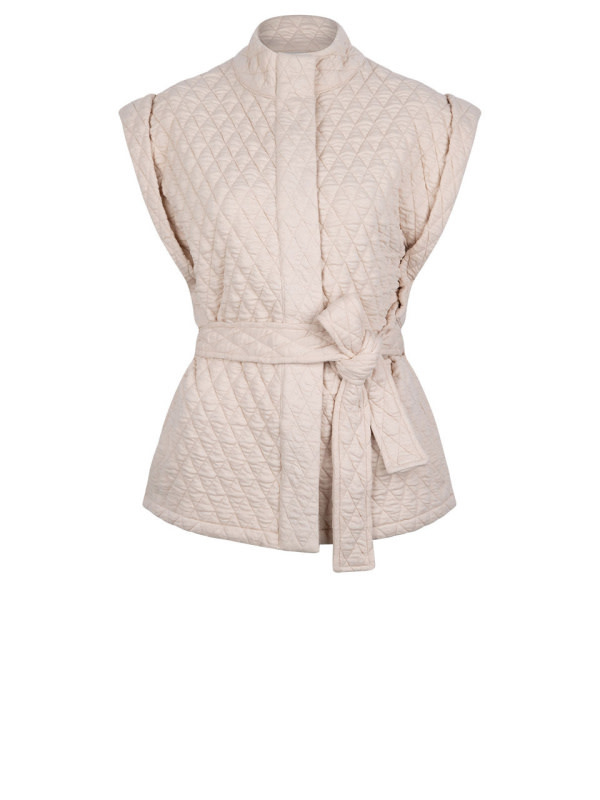 Robina quilted waistcoat butter cream-1