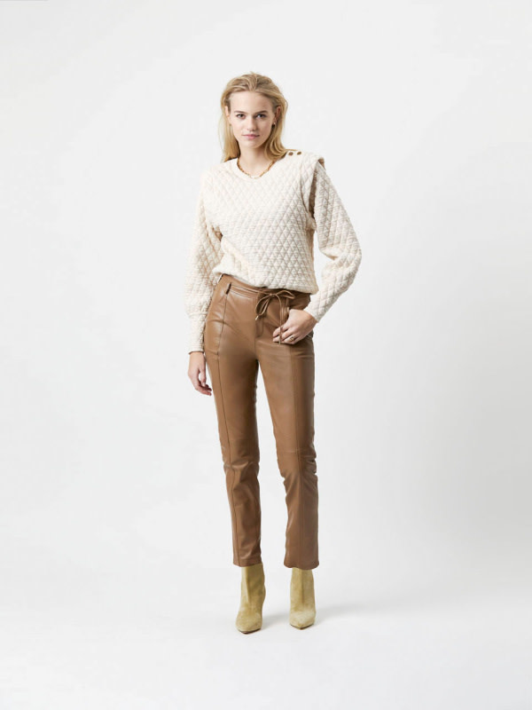 Ohara quilted sweater butter cream-1