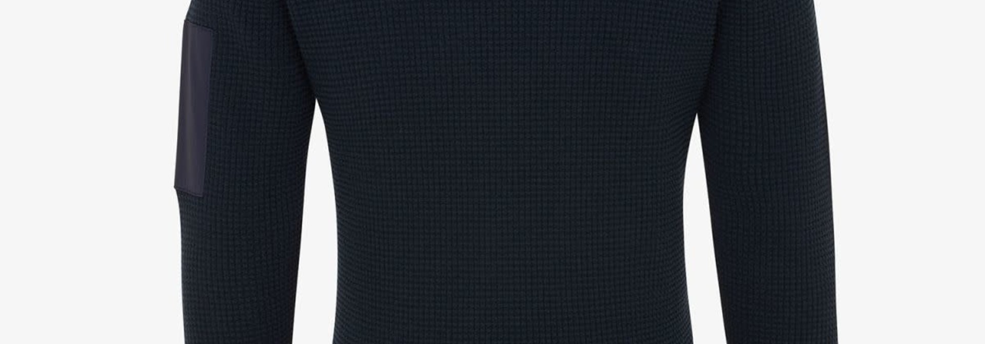 turtle knit navy LS wafel