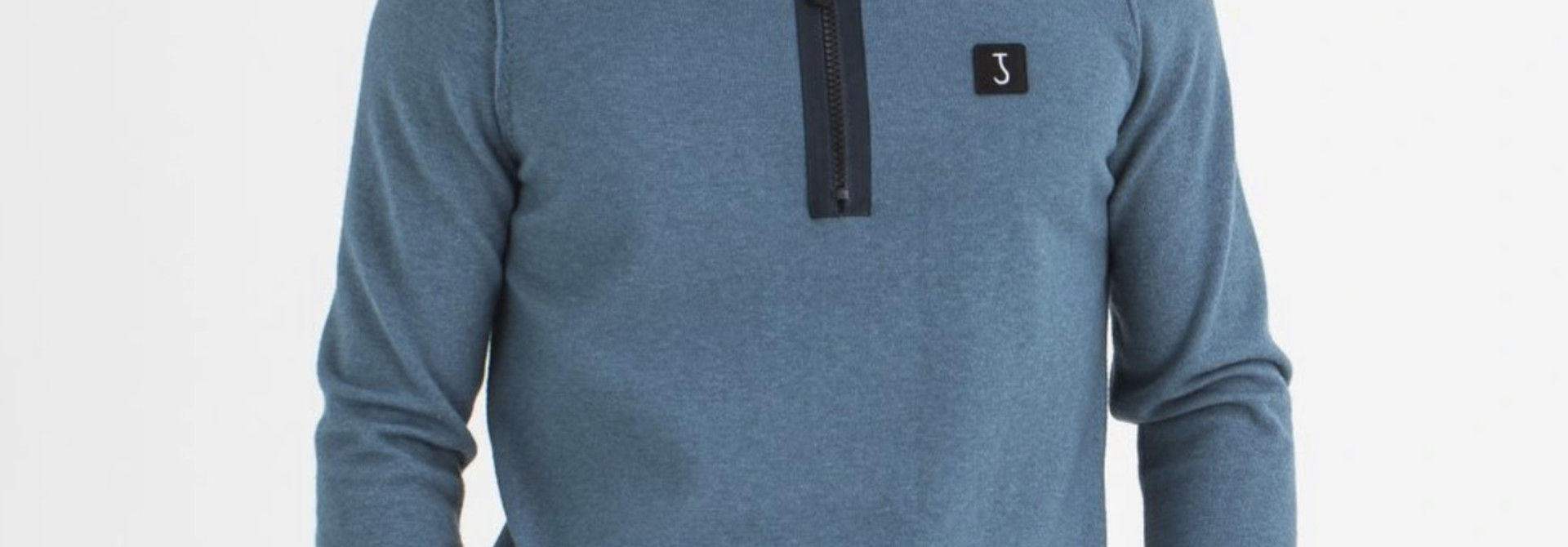 Clifden half zip China grey