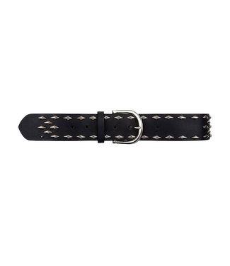 Dante 6 Cinque leather rivet belt raven