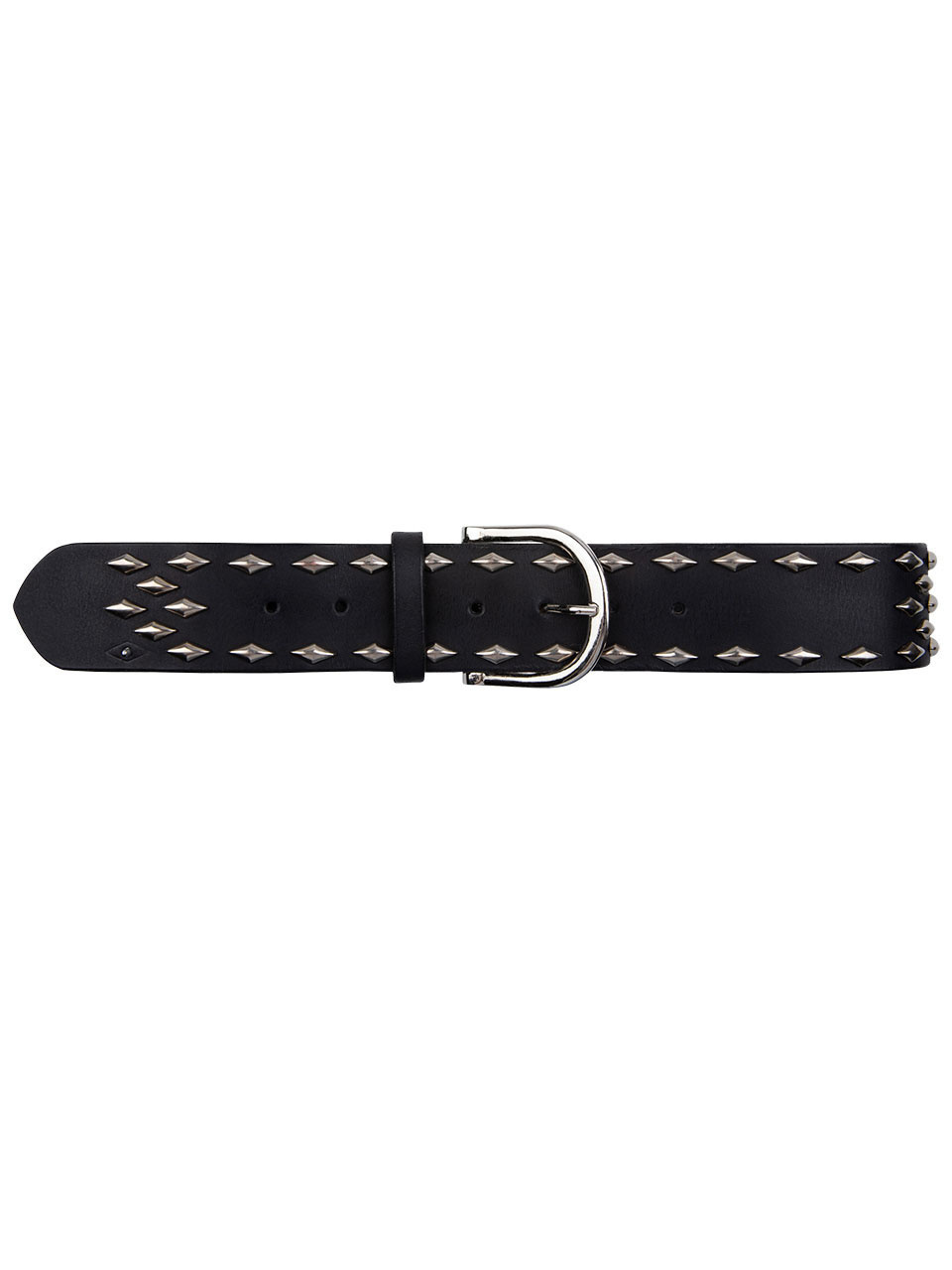 Cinque leather rivet belt raven-1