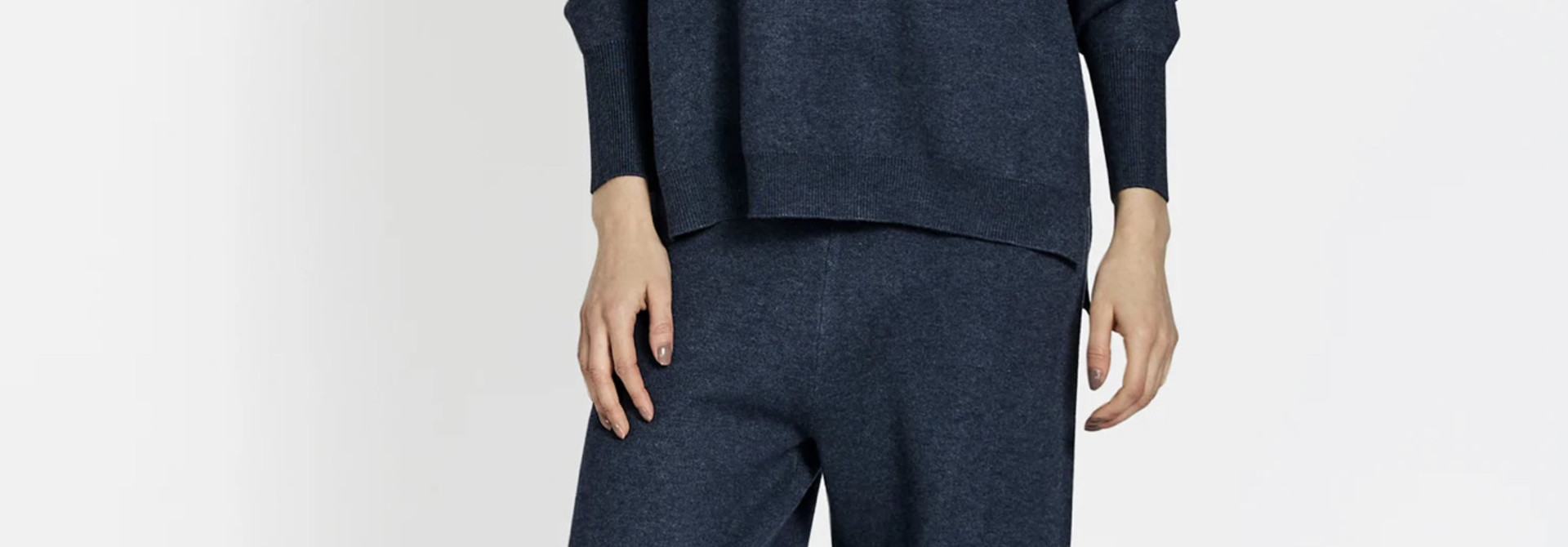 Als knit pants Dark blue melange