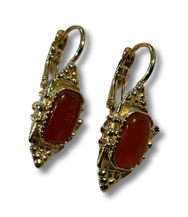 Gas Bijoux Serti earring talisman red