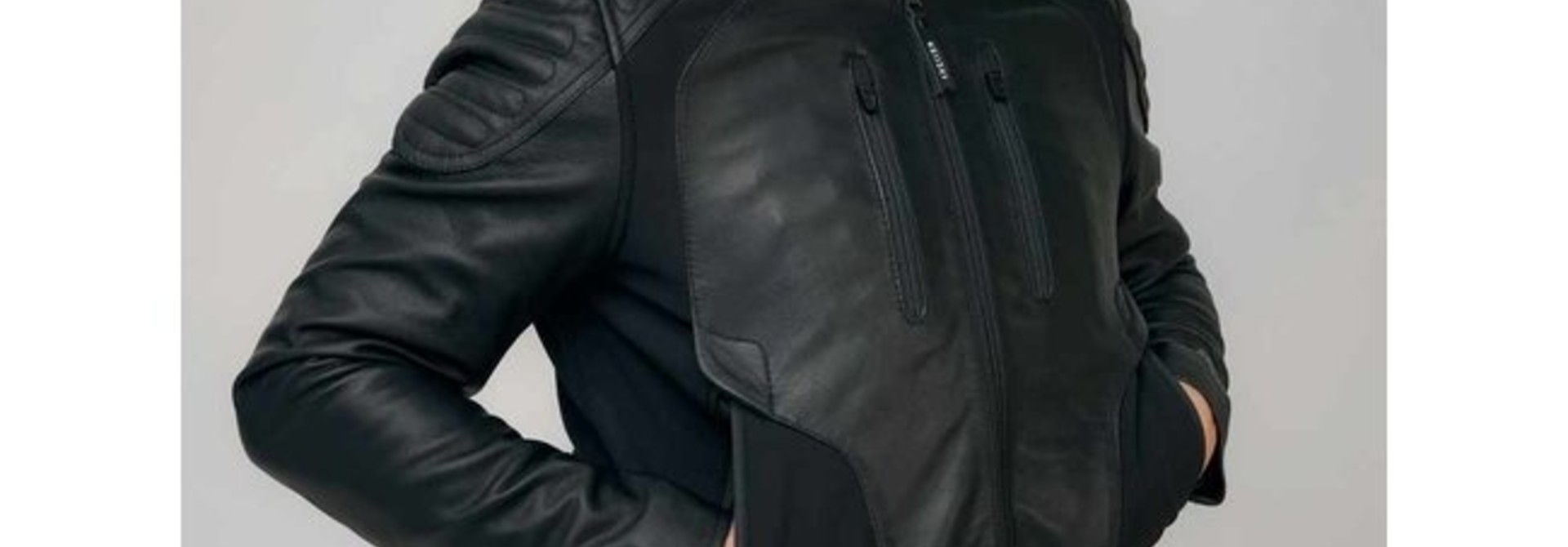 Moto leather biker jacket