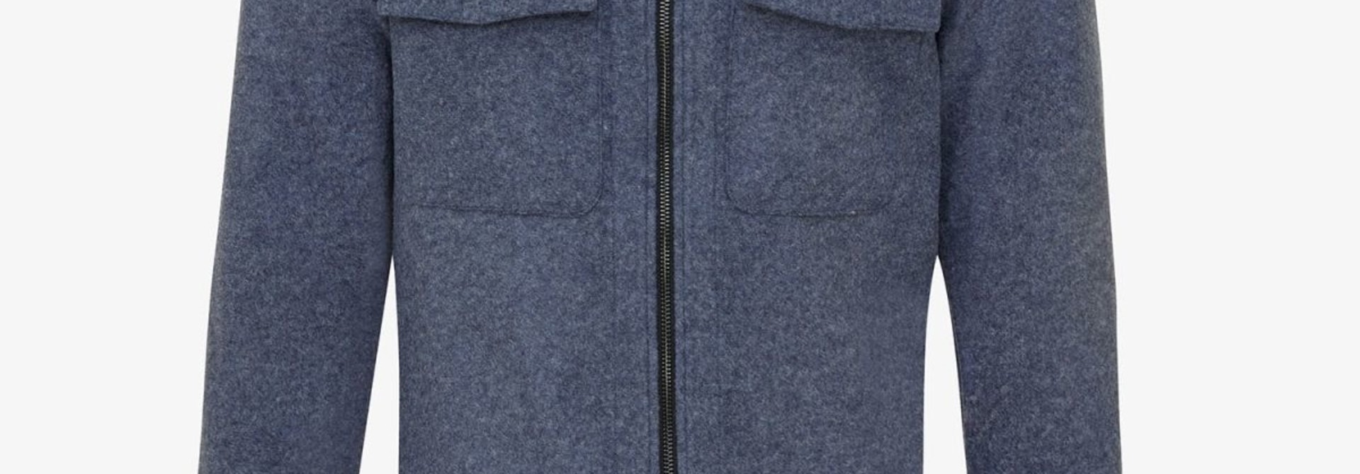 Oak shirt jacket zip blue melange