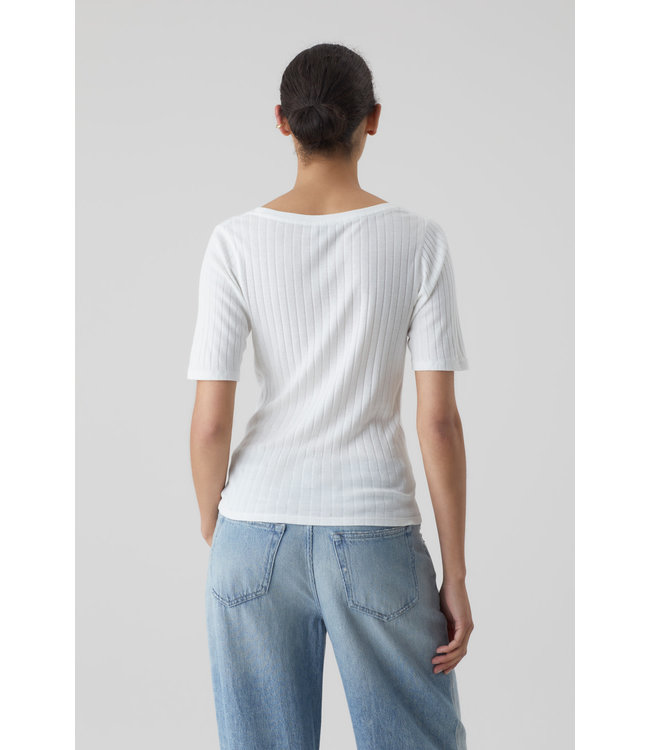 Closed Deep neck white  jersey stripe tee