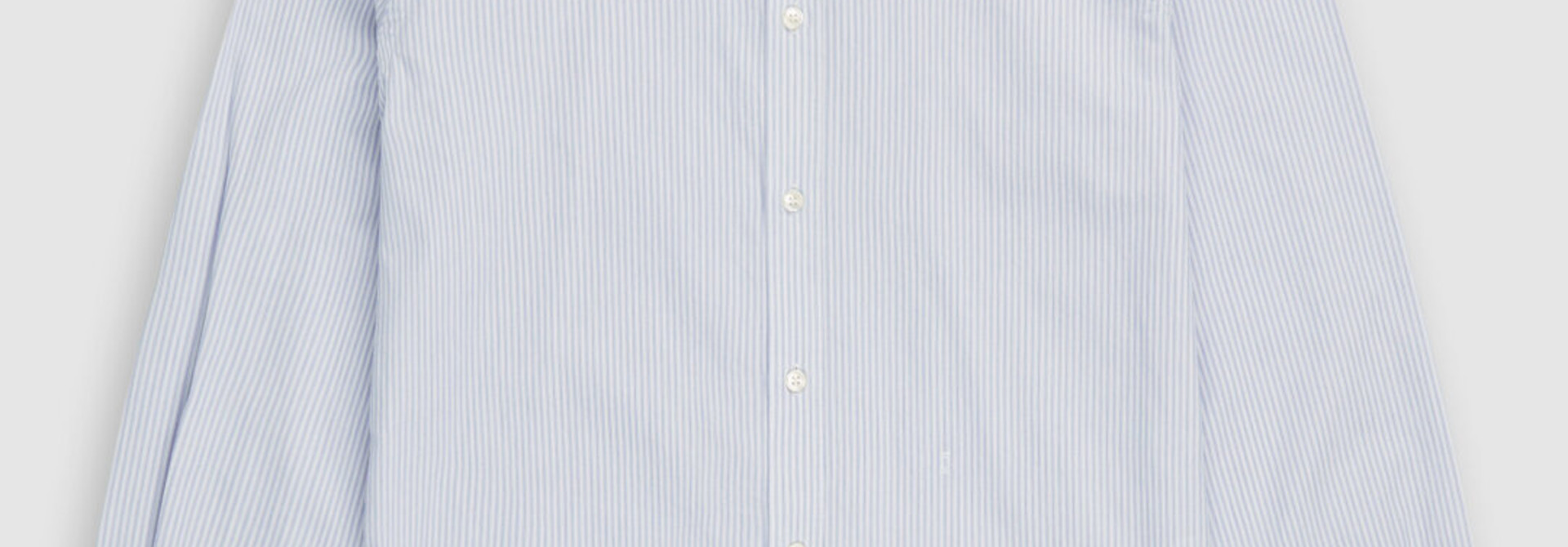 Collarless shirt stripe azure
