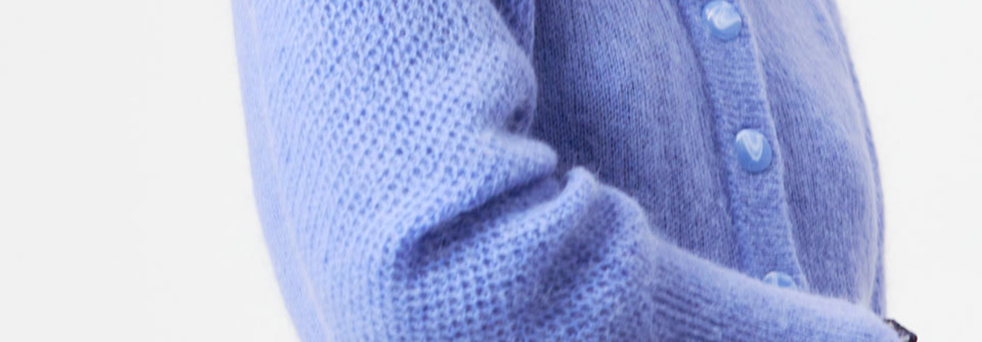 Handsome mixed knit cardigan Morning blue