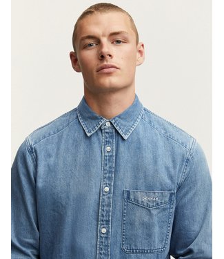 Denham Rob reg shirt mid blue