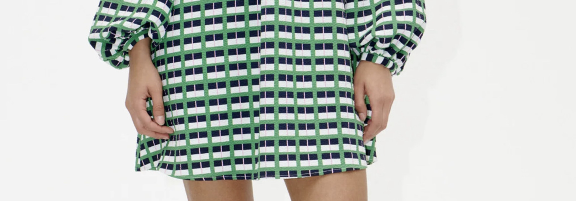Solaries Structure stretch retro check dress