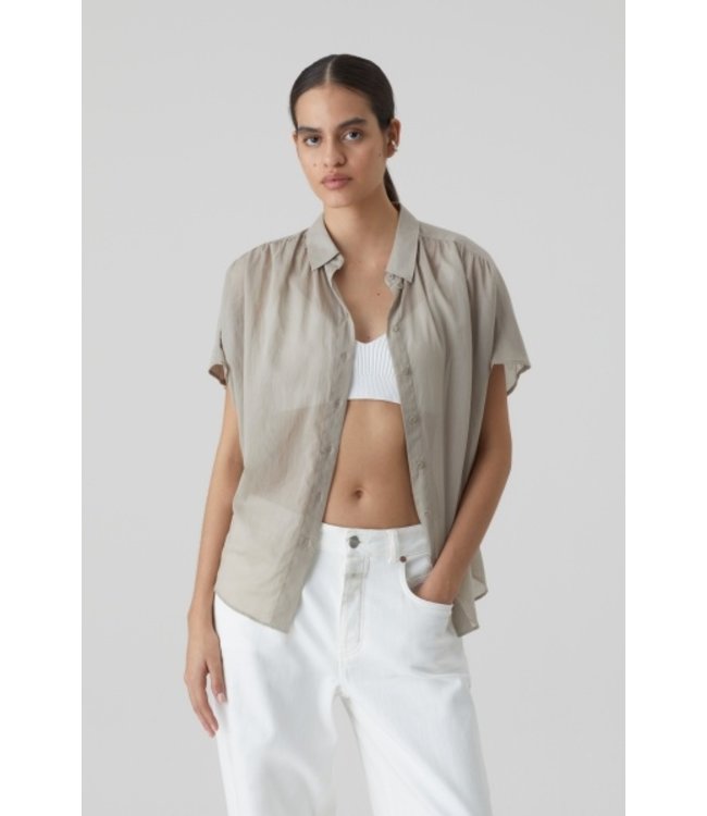 Closed Gathered shirt - grey veneer