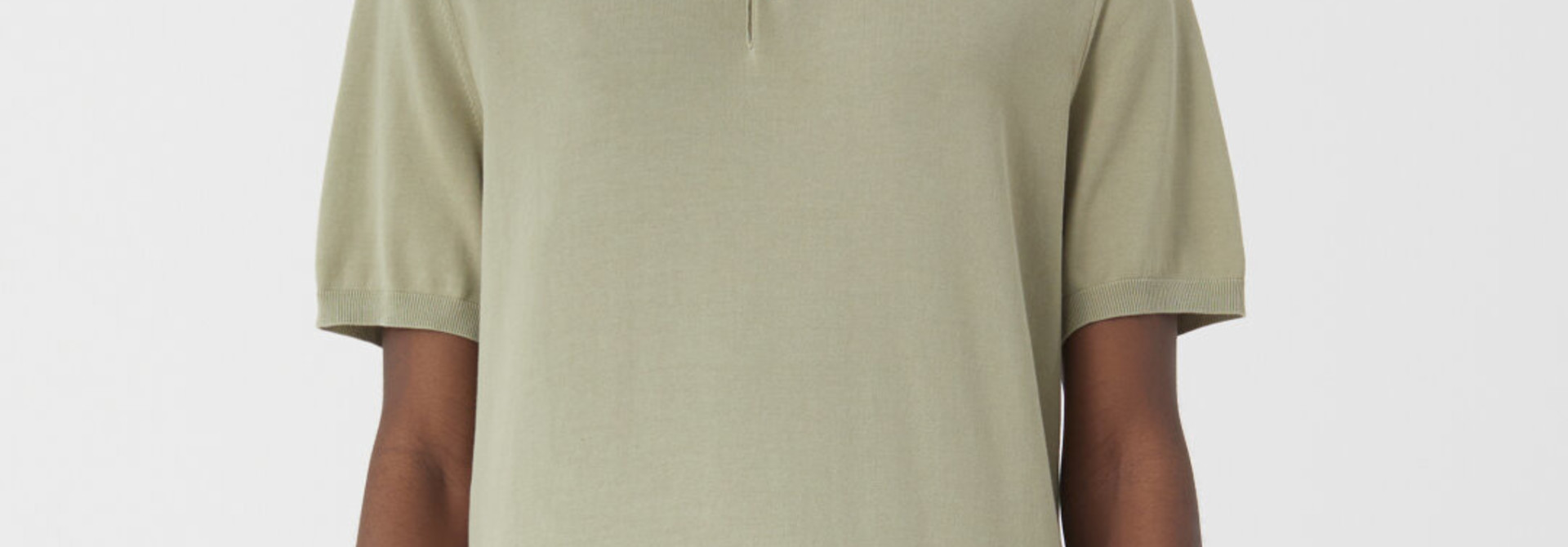 Knitted polo light moss