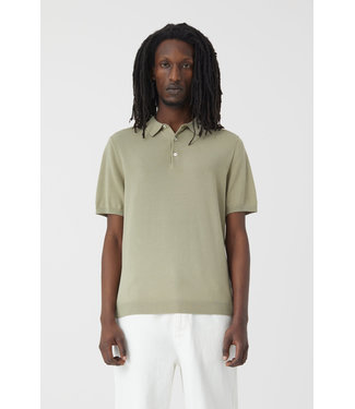 Closed Knitted polo light moss